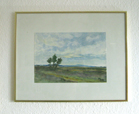 Th. Gosa, Aquarell 'Einsamer Baum in Landschaft'